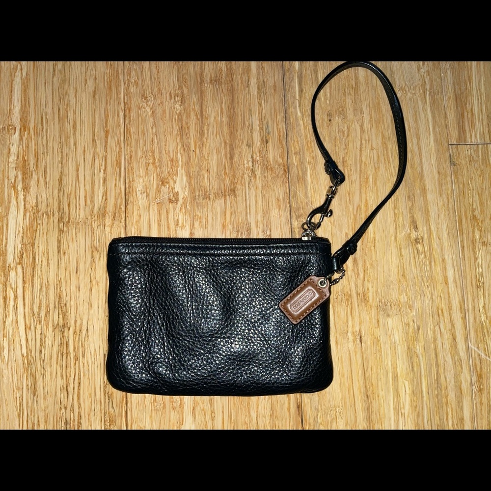 Coach Black Leather Wristlet